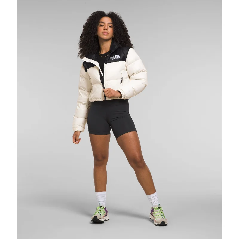 The North Face Women's Nuptse Short Jacket in Gardenia White Black Fleece Jacket Down Jacket Parka The North Face Women's Nuptse Short Jacket in Gardenia White Black Fleece Jacket Down Jacket Parka