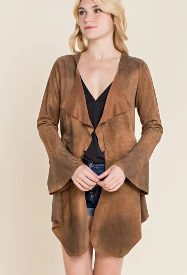 Vocal Apparel Women's Suede Jacket - Camel Belted Jacket Elasticated Jacket Padded Jacket Vocal Apparel Women's Suede Jacket - Camel Belted Jacket Elasticated Jacket Padded Jacket