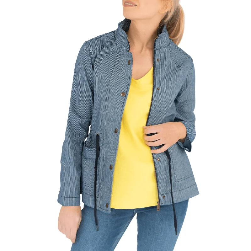 White Stuff Layla Striped Adjustable Waist Full Zip Casual Denim Jacket Wool Fabric Cashmere Fabric Tweed Fabric White Stuff Layla Striped Adjustable Waist Full Zip Casual Denim Jacket Wool Fabric Cashmere Fabric Tweed Fabric