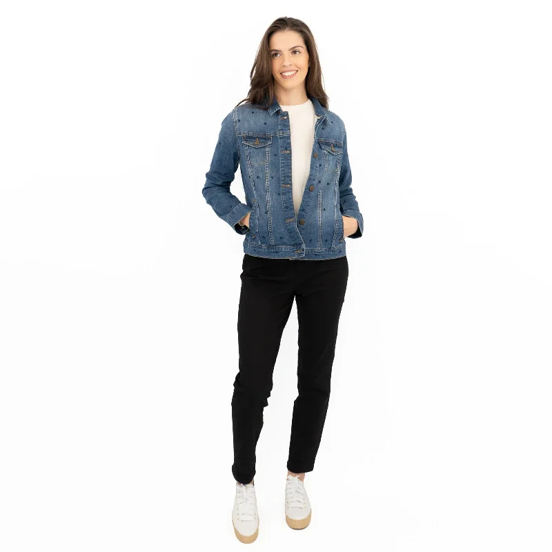 White Stuff Spotty Denim Jacket Corduroy Jacket Velvet Jacket Brocade Jacket