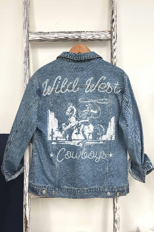 WILD WEST COWBOYS GRAPHIC DENIM JACKET