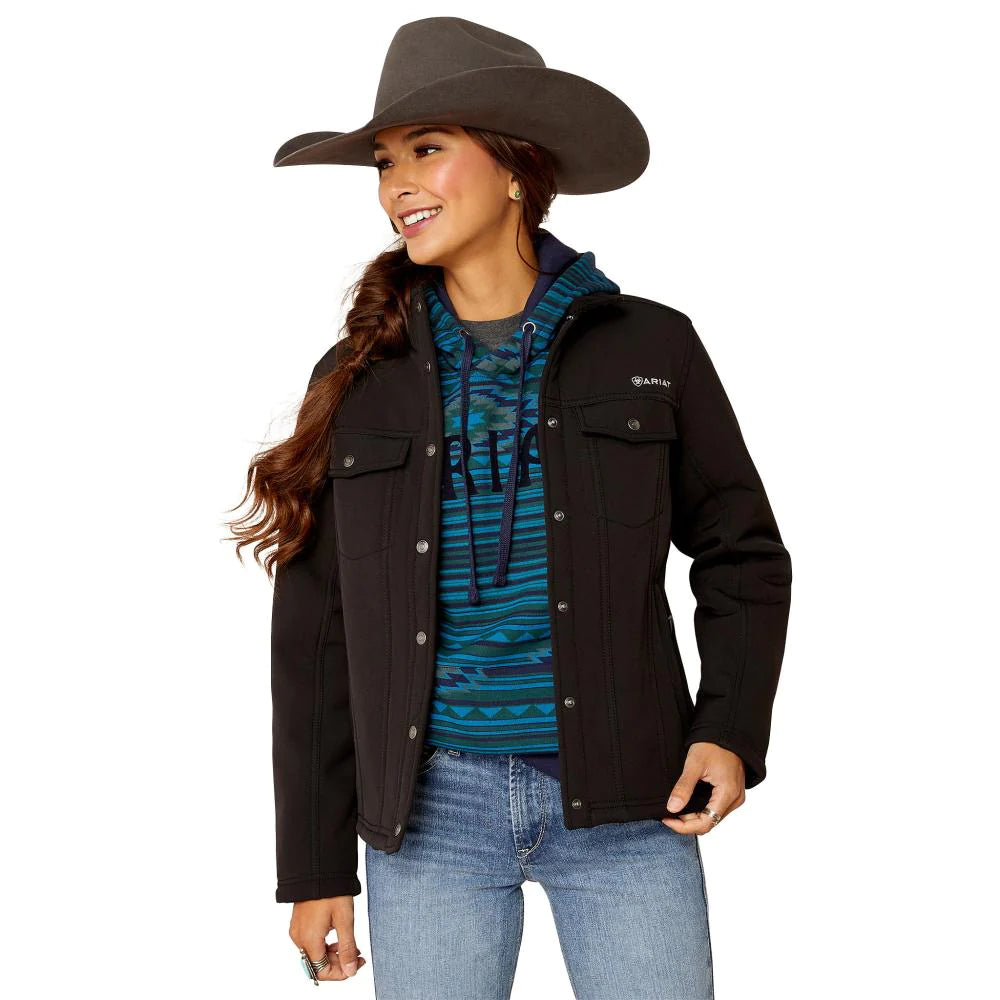 Women's Ariat Berber Back Softshell Black Jacket Faux Fur Fabric Real Fur Fabric Shearling Fabric Women's Ariat Berber Back Softshell Black Jacket Faux Fur Fabric Real Fur Fabric Shearling Fabric