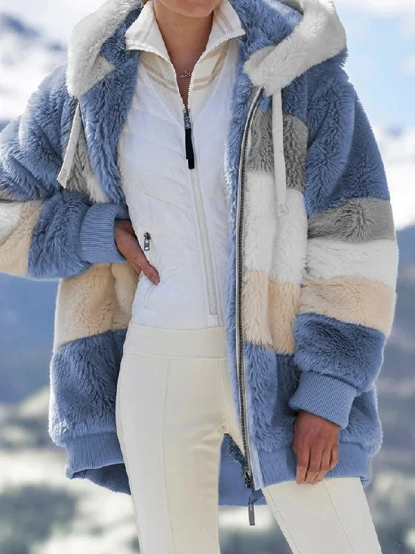Women's Loose Plush Multicolor Hooded Jacket Quilted Jacket Puffer Jacket Insulated Jacket Women's Loose Plush Multicolor Hooded Jacket Quilted Jacket Puffer Jacket Insulated Jacket