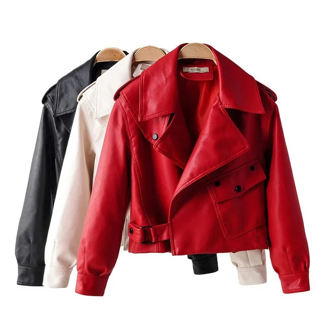 Women's PU Leather Jacket with Short Washed Leather Jacket Denim Fabric Leather Fabric Suede Fabric Women's PU Leather Jacket with Short Washed Leather Jacket Denim Fabric Leather Fabric Suede Fabric