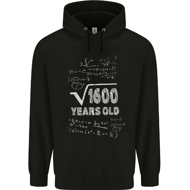 40th Birthday 40 Year Old Geek Funny Maths Mens 80% Cotton Hoodie