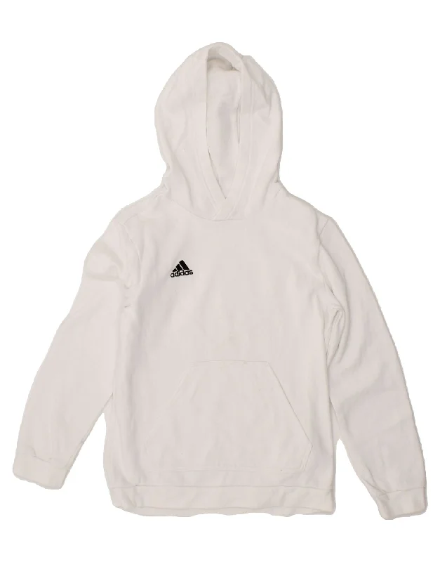ADIDAS Boys Hoodie Jumper 11-12 Years White Cotton Hoodie with Mesh Breathable Sporty ADIDAS Boys Hoodie Jumper 11-12 Years White Cotton Hoodie with Mesh Breathable Sporty