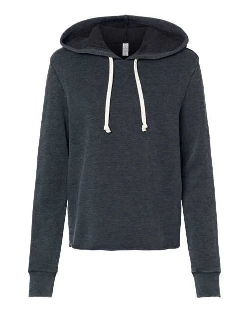 Alternative 8628 Womens Day Off Mineral Wash French Terry Hooded Sweatshirt - Dark Navy New Hoodie with Ribbed Hem Stretchable Secure