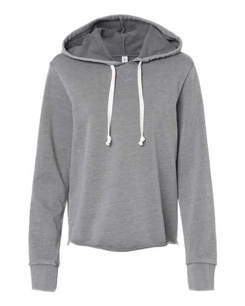 Alternative 8628 Womens Day Off Mineral Wash French Terry Hooded Sweatshirt - Nickel New Hoodie with Thumb Holes Functional Cozy