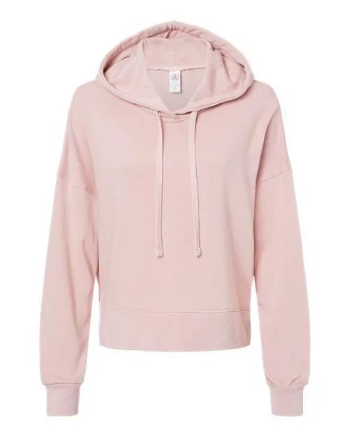 Alternative 9906ZT Women's Eco-Washed Terry Hooded Sweatshirt - Rose Quartz Hoodie with Gradient Ombre Colorful Alternative 9906ZT Women's Eco-Washed Terry Hooded Sweatshirt - Rose Quartz Hoodie with Gradient Ombre Colorful