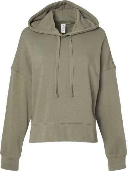 Alternative Apparel 9906ZT Women's Eco-Washed Terry Hooded Sweatshirt - Military Hoodie with Batwing Sleeves Loose Dramatic Alternative Apparel 9906ZT Women's Eco-Washed Terry Hooded Sweatshirt - Military Hoodie with Batwing Sleeves Loose Dramatic