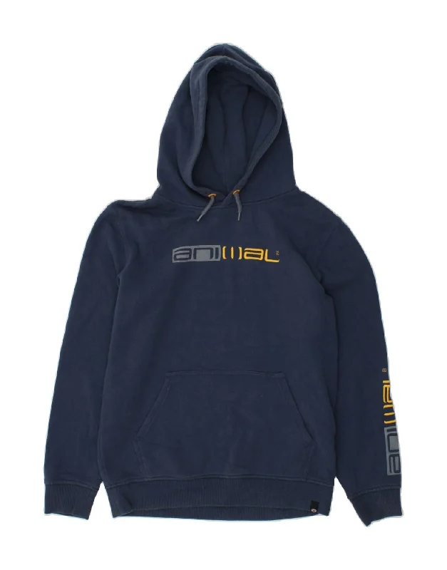 ANIMAL Boys Graphic Hoodie Jumper 13-14 Years Navy Blue Hoodie with Cuffed Sleeves Snug Secure ANIMAL Boys Graphic Hoodie Jumper 13-14 Years Navy Blue Hoodie with Cuffed Sleeves Snug Secure