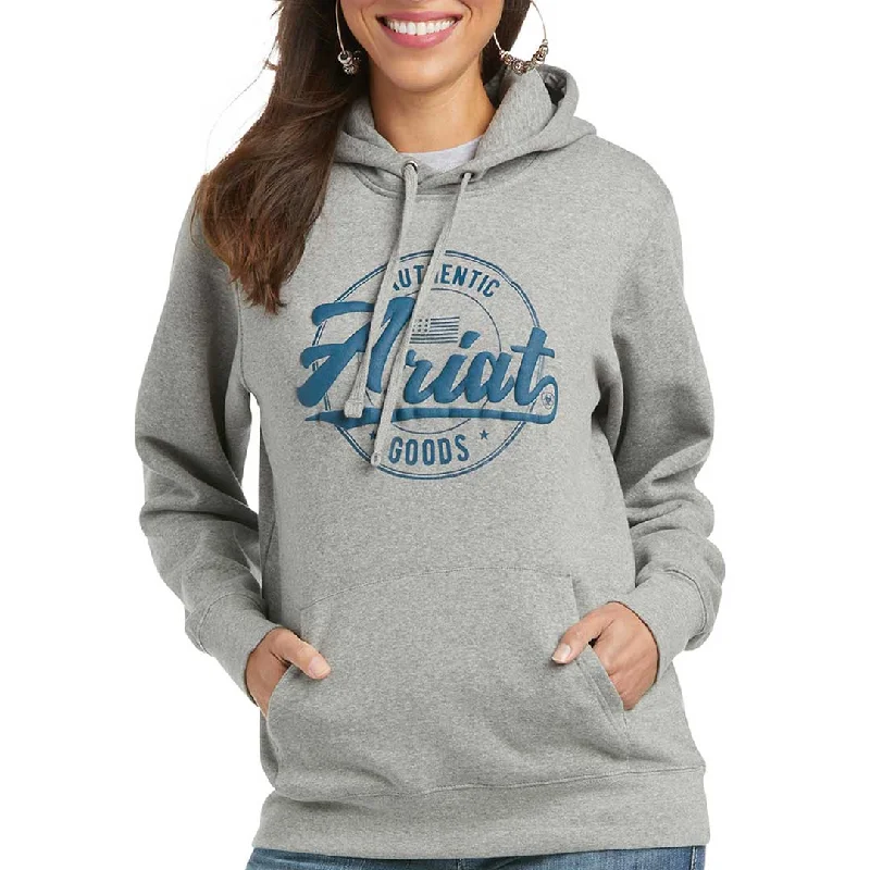 Ariat Women's REAL Logo Hoodie Hoodie with Longline Fit Extended Stylish