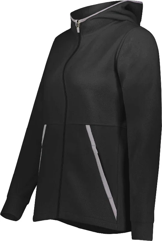 Augusta 6860 Ladies Chill Fleece 2.0 Full Zip Hoodie - Black Hoodie with Hidden Zipper Minimalist Clean Augusta 6860 Ladies Chill Fleece 2.0 Full Zip Hoodie - Black Hoodie with Hidden Zipper Minimalist Clean