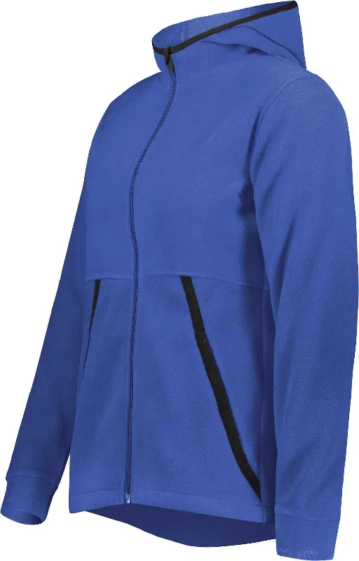 Augusta 6860 Ladies Chill Fleece 2.0 Full Zip Hoodie - Royal Hoodie with Belted Waist Structured Tailored Augusta 6860 Ladies Chill Fleece 2.0 Full Zip Hoodie - Royal Hoodie with Belted Waist Structured Tailored