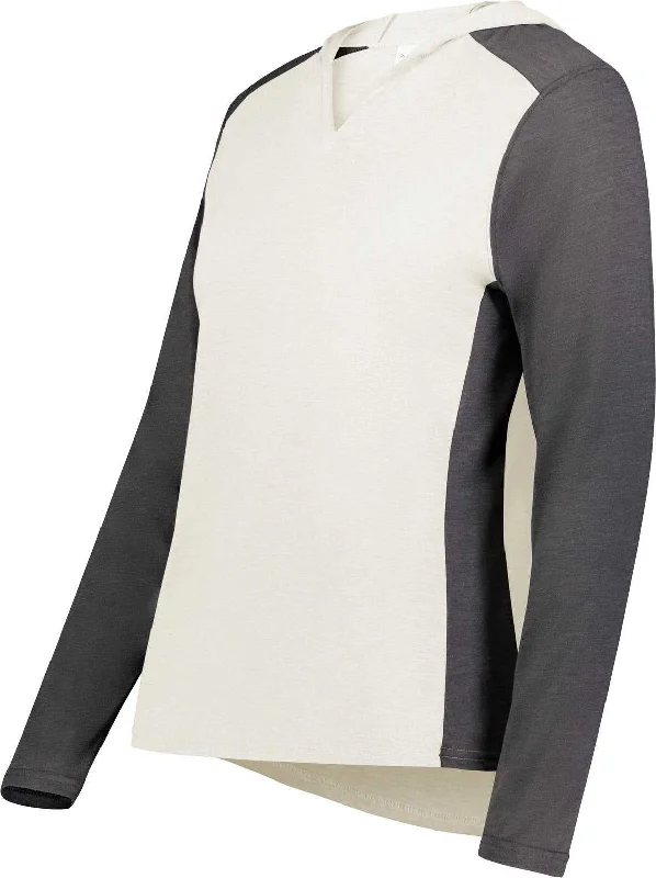 Augusta 6902 Ladies Gameday Vintage Hoodie - Birch Carbon Heather Hoodie with Button Classic Timeless Augusta 6902 Ladies Gameday Vintage Hoodie - Birch Carbon Heather Hoodie with Button Classic Timeless