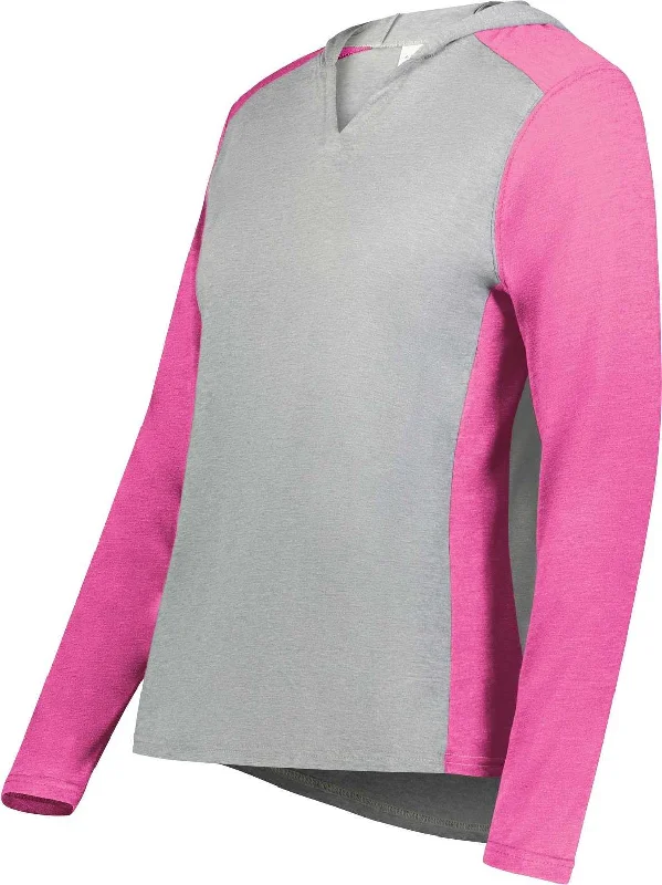 Augusta 6902 Ladies Gameday Vintage Hoodie - Gray Heather Orchid Heather Hoodie with Applique Textured Unique Augusta 6902 Ladies Gameday Vintage Hoodie - Gray Heather Orchid Heather Hoodie with Applique Textured Unique