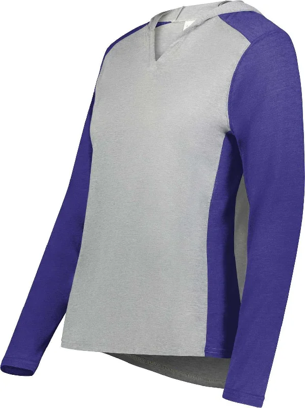Augusta 6902 Ladies Gameday Vintage Hoodie - Gray Heather Purple Heather Hoodie with Sequins Glamorous Eye-catching Augusta 6902 Ladies Gameday Vintage Hoodie - Gray Heather Purple Heather Hoodie with Sequins Glamorous Eye-catching
