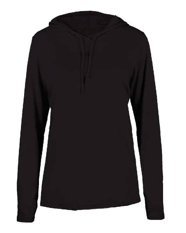 Badger Sport 4165 B-Core Long Sleeve Ladies Hoodie Tee - Black