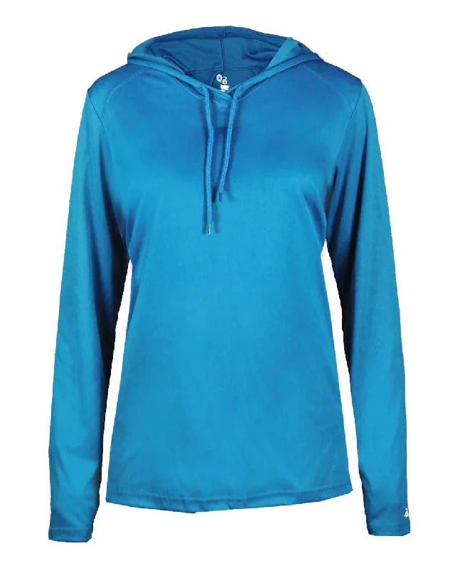 Badger Sport 4165 B-Core Long Sleeve Ladies Hoodie Tee - Electric Blue