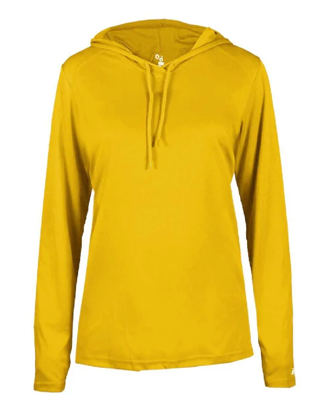 Badger Sport 4165 B-Core Long Sleeve Ladies Hoodie Tee - Gold