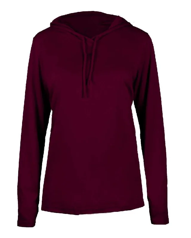 Badger Sport 4165 B-Core Long Sleeve Ladies Hoodie Tee - Maroon