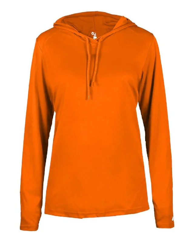 Badger Sport 4165 B-Core Long Sleeve Ladies Hoodie Tee - Orange