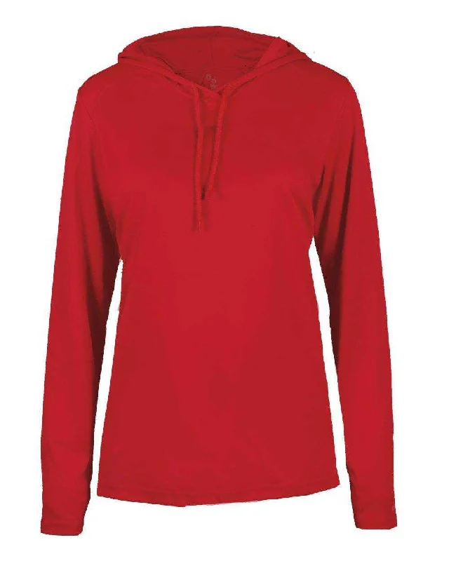 Badger Sport 4165 B-Core Long Sleeve Ladies Hoodie Tee - Red