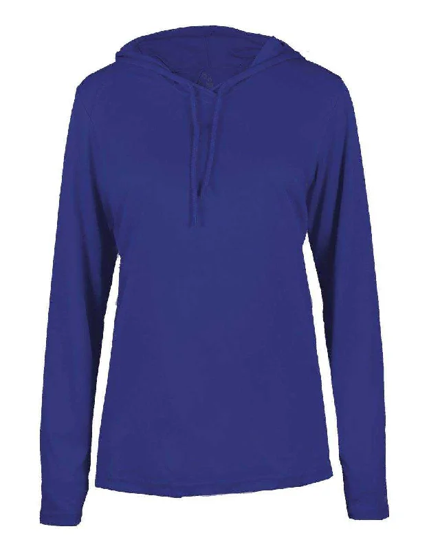 Badger Sport 4165 B-Core Long Sleeve Ladies Hoodie Tee - Royal