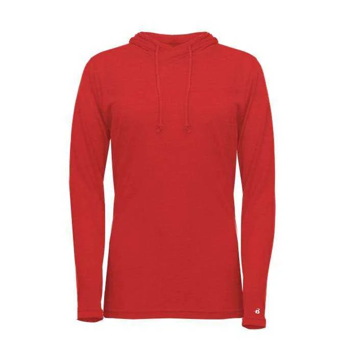 Badger Sport 496500 Tri-Blend Surplice Women's Hoodie Tee - Red