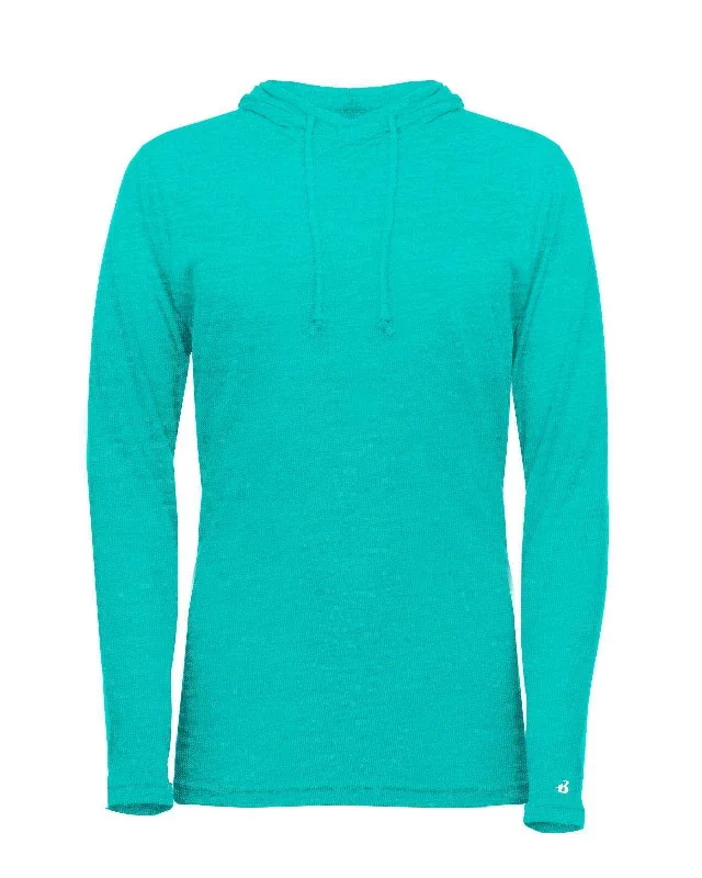 Badger Sport 496500 Tri-Blend Surplice Women's Hoodie Tee - Turquoise