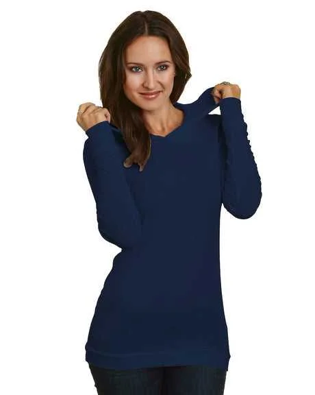 Bayside 3425 Women's USA-Made Soft Thermal Hoodie - Navy