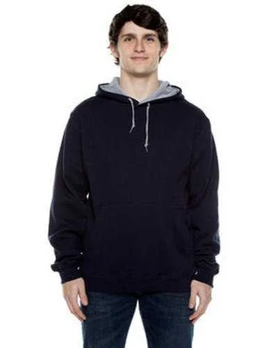 Beimar F1023 Unisex 10 oz 80 20 Poly Cotton Contrast Hood Sweatshirt - Deep Navy Heather Gray