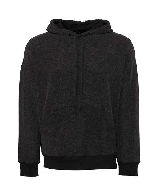 Bella + Canvas 3329 FWD Fashion Unisex Sueded Fleece Hoodie - Black Heather