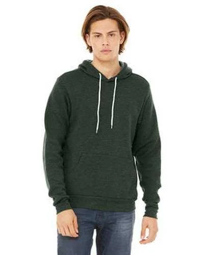 Bella + Canvas 3719 Unisex Sponge Fleece Pullover Hooded Sweatshirt - Heather Forest