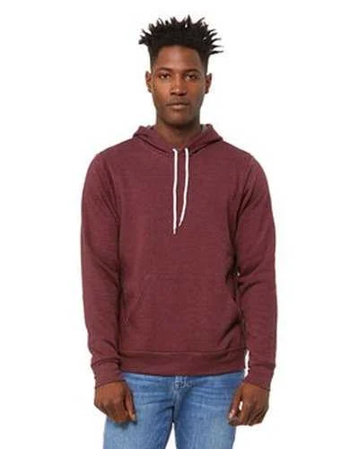 Bella + Canvas 3719 Unisex Sponge Fleece Pullover Hooded Sweatshirt - Heather Maroon