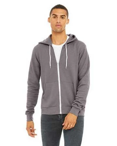 Bella + Canvas 3739 Unisex Poly-Cotton Fleece Full-Zip Hooded Sweatshirt - Storm