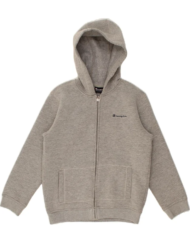CHAMPION Boys Zip Hoodie Sweater 9-10 Years Medium Grey Cotton Hoodie with Ribbed Cuffs Snug Fit Comfort CHAMPION Boys Zip Hoodie Sweater 9-10 Years Medium Grey Cotton Hoodie with Ribbed Cuffs Snug Fit Comfort