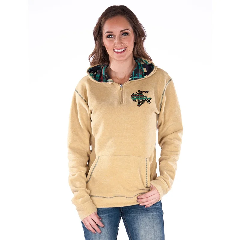 Cowgirl Tuff Honey Cadet Zip Womens Hoodie Hoodie with Ribbed Neckline Snug Warm