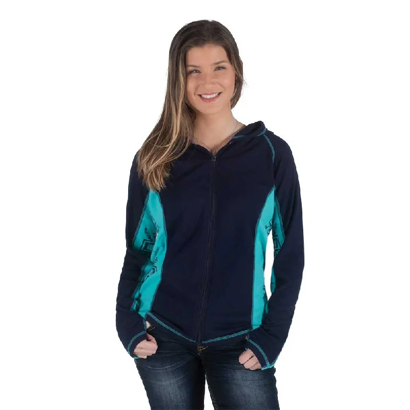 Cowgirl Tuff Women's Mosaic Print Zip Up Hoodie Hoodie with Embroidery Detailed Premium Cowgirl Tuff Women's Mosaic Print Zip Up Hoodie Hoodie with Embroidery Detailed Premium