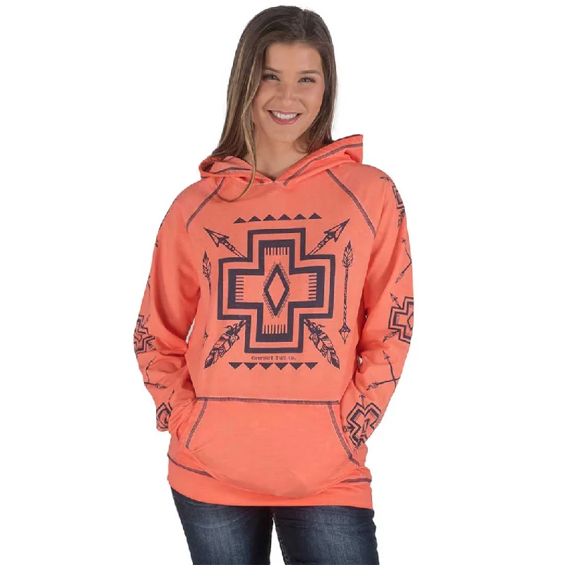 Cowgirl Tuff Women's Tribal Mosaic Hoodie Hoodie Crop Top Short Trendy