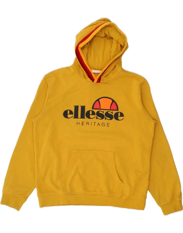 ELLESSE Boys Heritage Graphic Hoodie Jumper 11-12 Years Yellow Cotton Hoodie with Hidden Zipper Minimalist Clean ELLESSE Boys Heritage Graphic Hoodie Jumper 11-12 Years Yellow Cotton Hoodie with Hidden Zipper Minimalist Clean