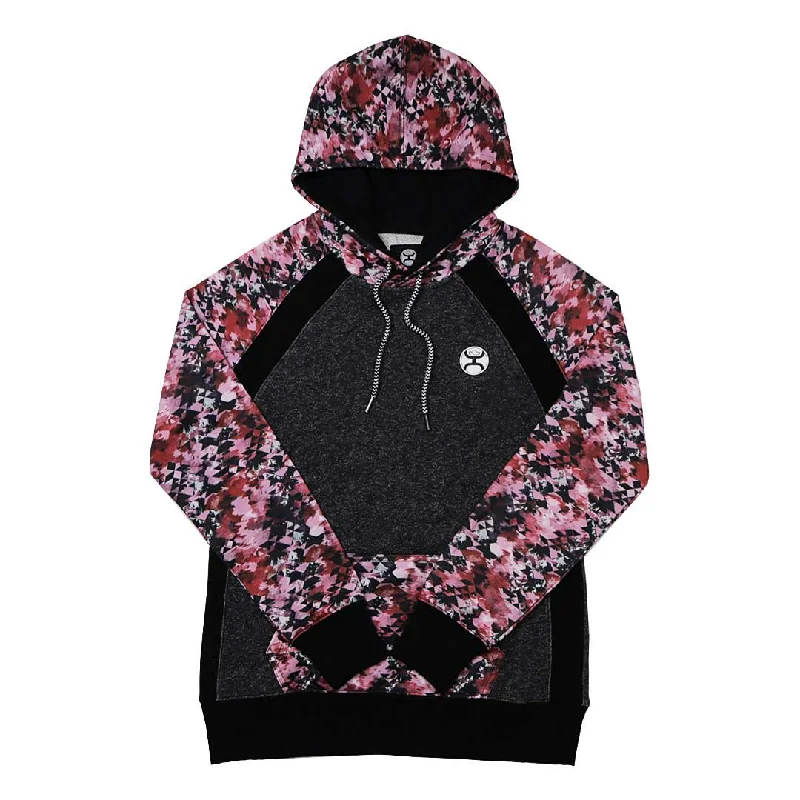 Hooey Women's Dally Digital Camo Hoodie Hoodie with Hem Frayed Vintage Worn