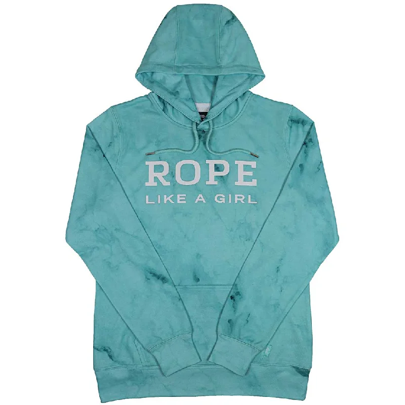 Hooey Women's Rope Like a Girl Tie-Dye Accent Hoodie Cotton Hoodie Fleece Lining Warmth Hooey Women's Rope Like a Girl Tie-Dye Accent Hoodie Cotton Hoodie Fleece Lining Warmth