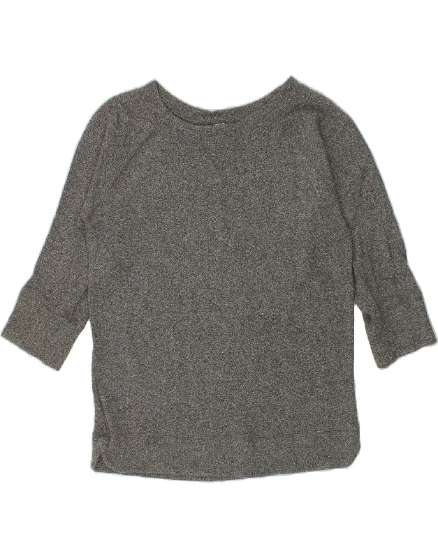 J. CREW Womens 3/4 Sleeve Sweatshirt Jumper UK 14 Medium Grey Cotton Hoodie with Velcro Closure Adjustable Secure J. CREW Womens 3/4 Sleeve Sweatshirt Jumper UK 14 Medium Grey Cotton Hoodie with Velcro Closure Adjustable Secure