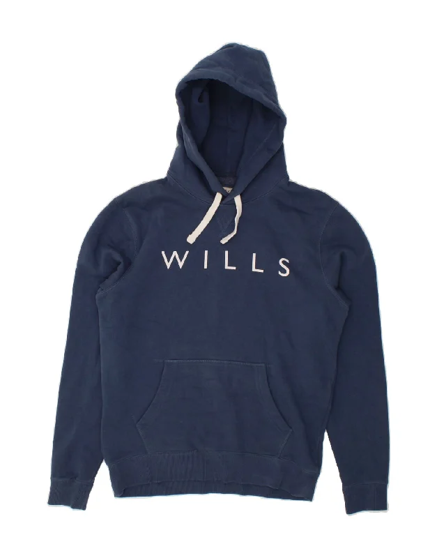 JACK WILLS Mens Graphic Hoodie Jumper Small Navy Blue Cotton Hoodie with High Neck Warm Protective JACK WILLS Mens Graphic Hoodie Jumper Small Navy Blue Cotton Hoodie with High Neck Warm Protective