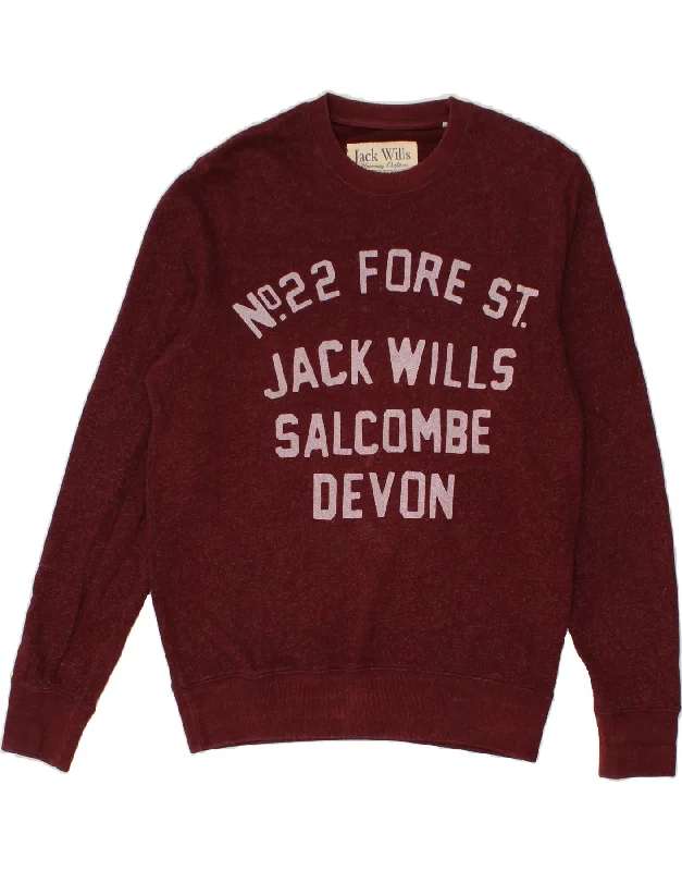 JACK WILLS Mens Graphic Sweatshirt Jumper Large Burgundy Cotton Hooded Sweatshirt Casual Wear Street Style JACK WILLS Mens Graphic Sweatshirt Jumper Large Burgundy Cotton Hooded Sweatshirt Casual Wear Street Style