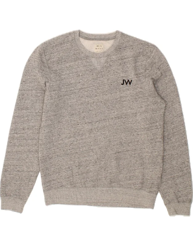 JACK WILLS Mens Sweatshirt Jumper Medium Grey Flecked Cotton Hoodie with Turtle Neck Cozy Winter JACK WILLS Mens Sweatshirt Jumper Medium Grey Flecked Cotton Hoodie with Turtle Neck Cozy Winter