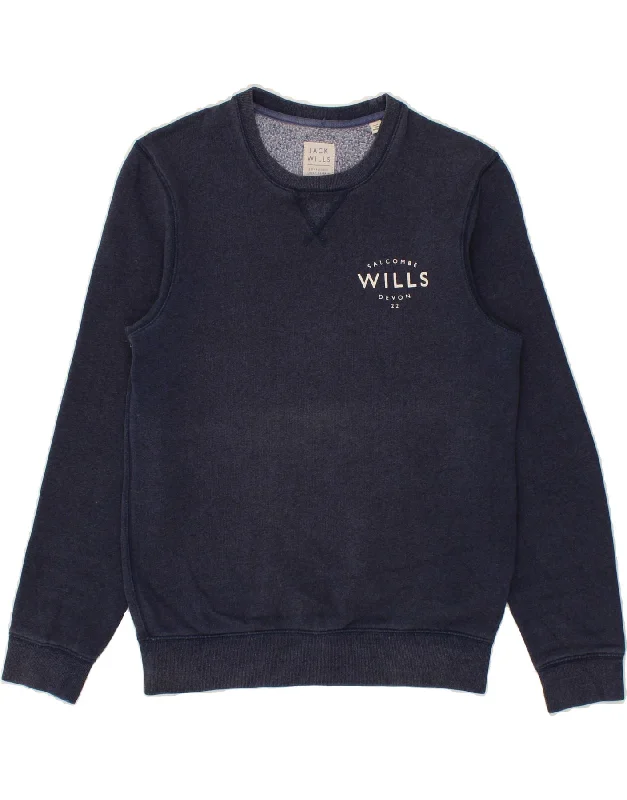 JACK WILLS Mens Sweatshirt Jumper XS Navy Blue Cotton Hoodie with Back Slit Movement Comfort JACK WILLS Mens Sweatshirt Jumper XS Navy Blue Cotton Hoodie with Back Slit Movement Comfort