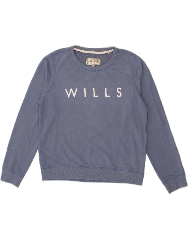 JACK WILLS Womens Graphic Sweatshirt Jumper UK 14 Large Blue Cotton Hoodie with Strings Custom Fit Adjustable JACK WILLS Womens Graphic Sweatshirt Jumper UK 14 Large Blue Cotton Hoodie with Strings Custom Fit Adjustable