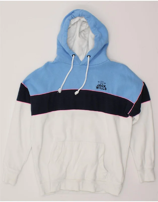 JACK WILLS Womens Oversized Hoodie Jumper UK 6 XS White Colourblock Cotton Hoodie with Drawstring Waist Adjustable Fitted JACK WILLS Womens Oversized Hoodie Jumper UK 6 XS White Colourblock Cotton Hoodie with Drawstring Waist Adjustable Fitted